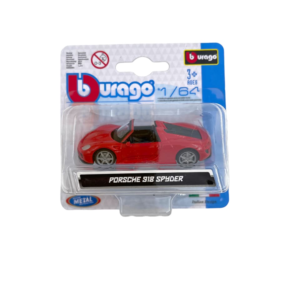 PORSCHE 918 SPYDER 2010 RED 1/64 BURAGO