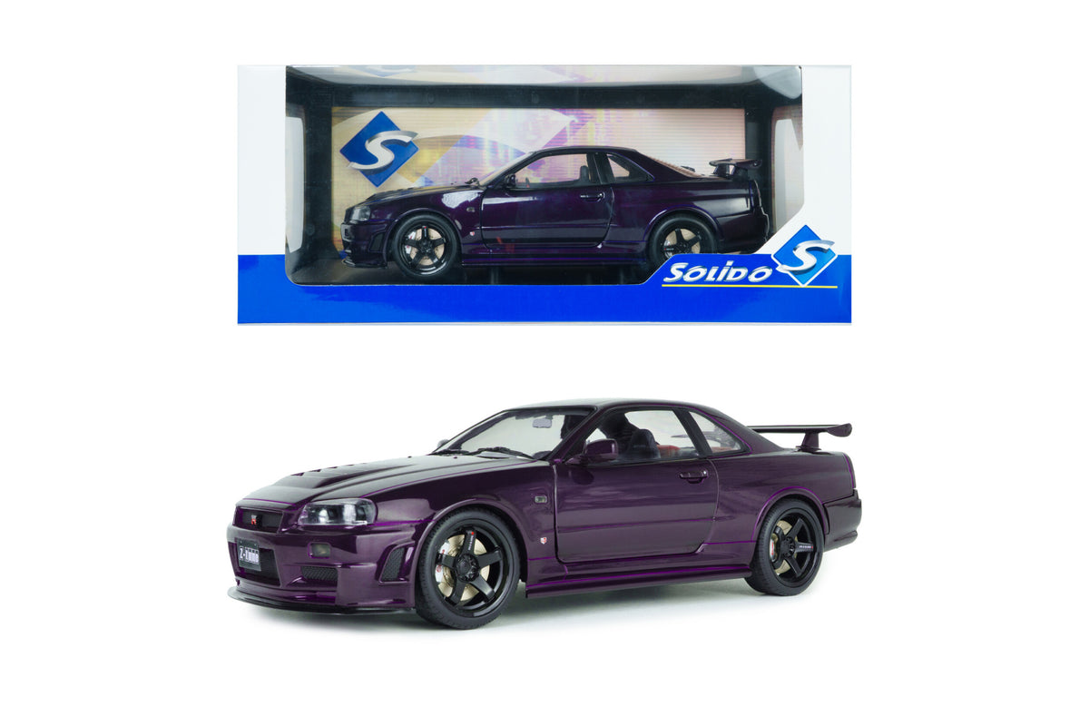 Macheta auto NISSAN SKYLINE GT-R (R34) Z-TUNE 1999 MIDNIGHT PURPLE 1/43 SOLIDO
