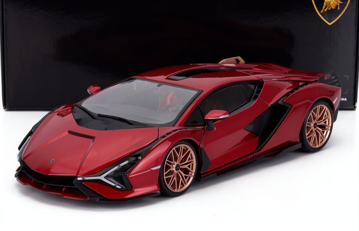 LAMBORGHINI SIAN FKP 37 RED MET 1/18 BURAGO