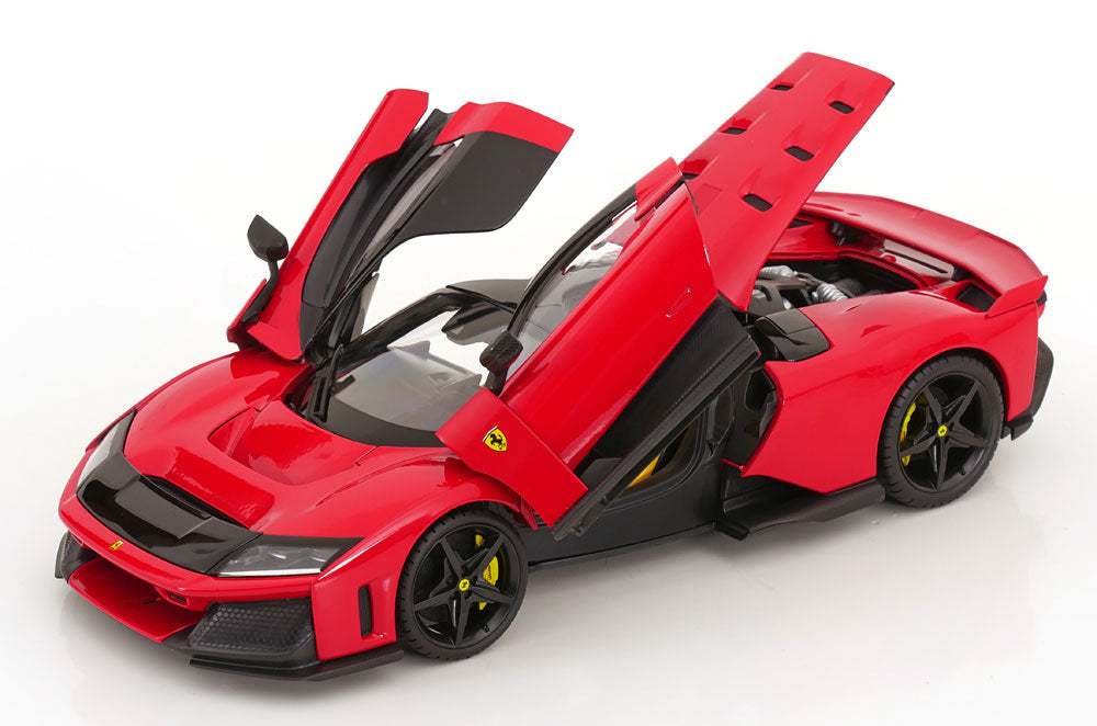 FERRARI F80 2024 - BLACK WHEELS ROSSO CORSA 1/18 BURAGO
