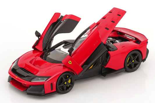 FERRARI F80 2024 - BLACK WHEELS ROSSO CORSA 1/18 BURAGO
