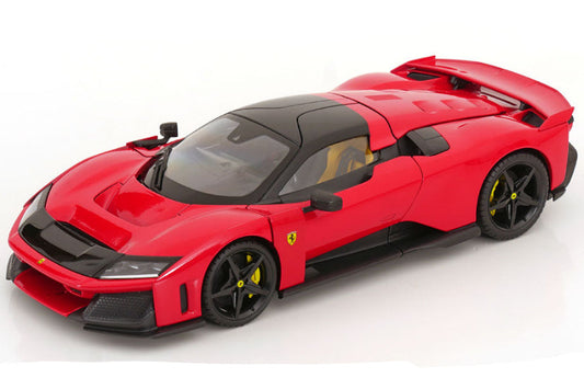 FERRARI F80 2024 - BLACK WHEELS ROSSO CORSA 1/18 BURAGO