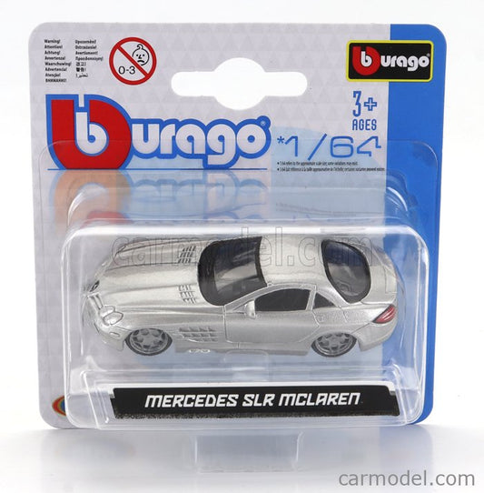 MERCEDES BENZ SLR McLAREN 2003 SILVER 1/64 BURAGO