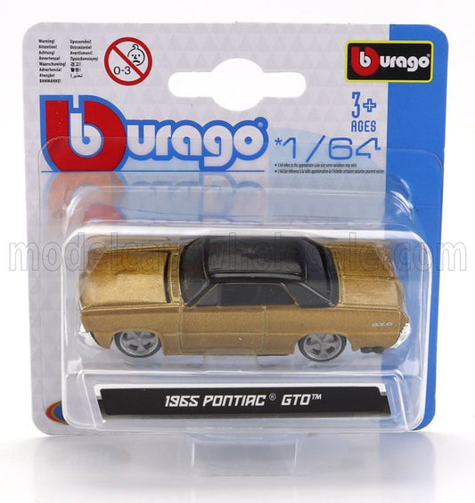 PONTIAC GTO COUPE 1965 GOLD BLACK 1/64 BURAGO