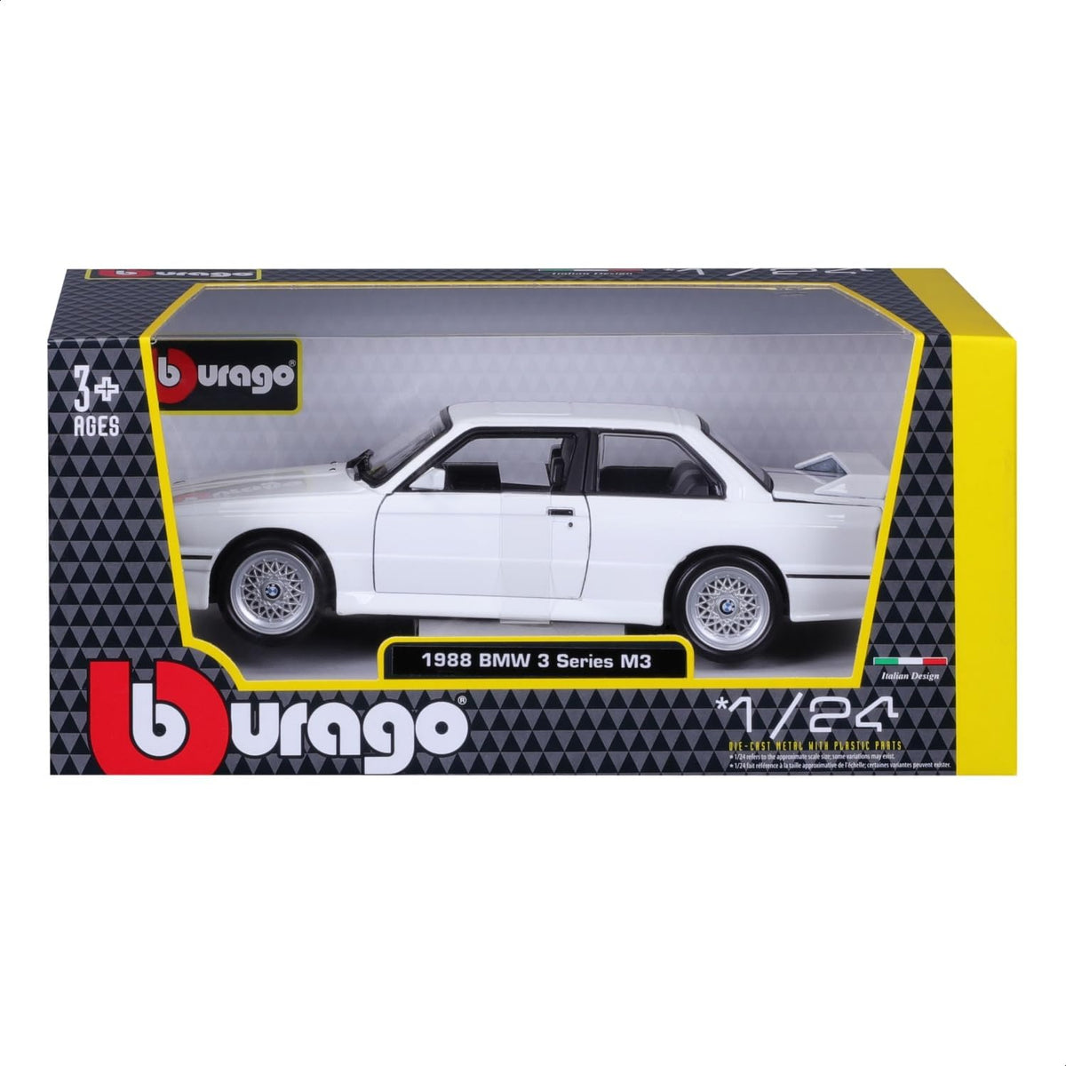 BMW 3-SERIES M3 (E30) 1988 WHITE 1/24 BURAGO