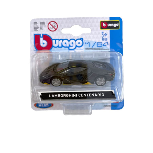 LAMBORGHINI CENTENARIO 2016 GREY YELLOW 1/64 BURAGO