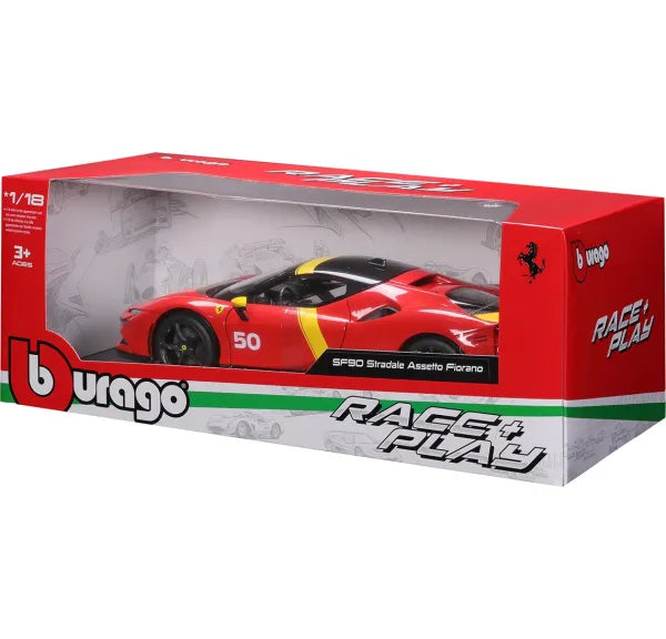 FERRARI SF90 N 50 ASSETTO FIORANO LE MANS RED 1/18 BURAGO