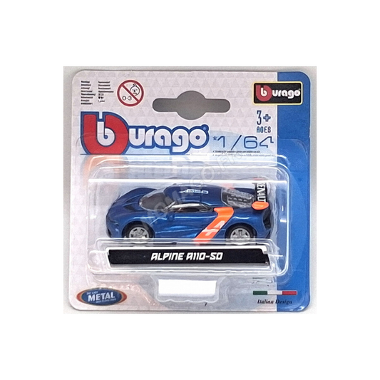 RENAULT ALPINE A110 COUPE 2019 BLUE ORANGE 1/64 BURAGO