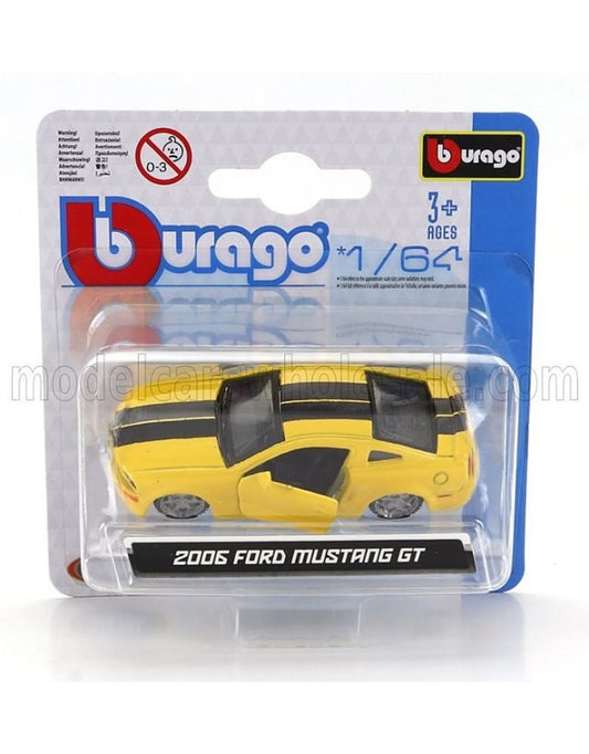 FORD USA MUSTANG GT COUPE 2006 YELLOW 1/64 BURAGO