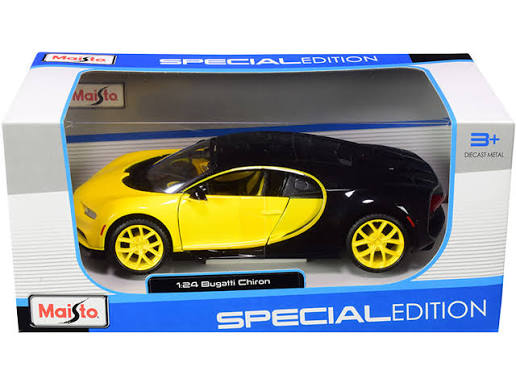 BUGATTI CHIRON LE PATRON 2016 YELLOW - NOCTURNE BLACK 1/24 MAISTO