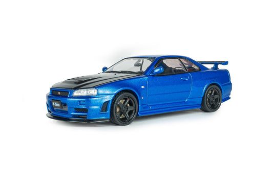 Macheta auto NISSAN SKYLINE GT-R (R34) Z-TUNE 1998 BAYSIDE BLUE 1/43 SOLIDO
