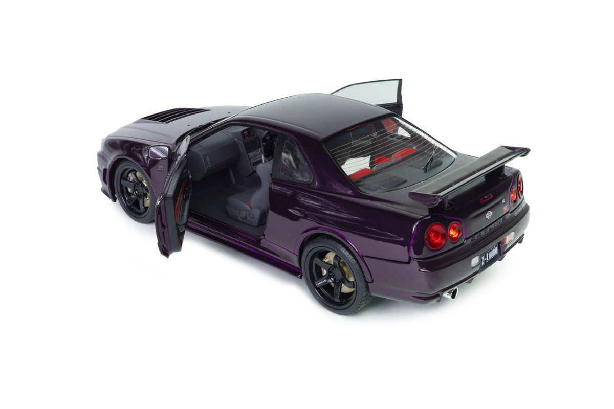 Macheta auto NISSAN SKYLINE GT-R (R34) Z-TUNE 1999 MIDNIGHT PURPLE 1/43 SOLIDO