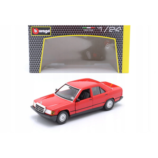 MERCEDES BENZ 190E 1984 RED 1/24 BURAGO