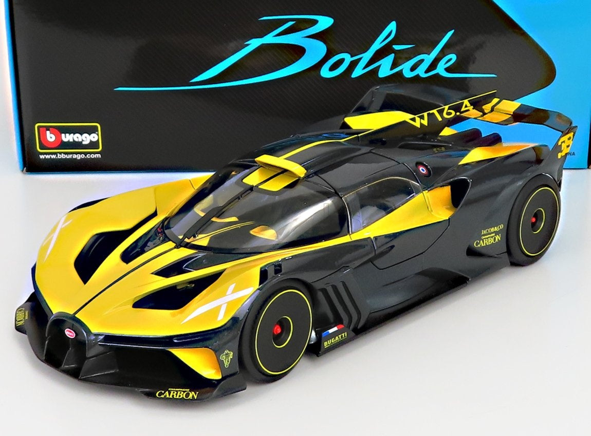 BUGATTI BOLIDE W16 8.0  YELLOW BLACK 1/18 BURAGO