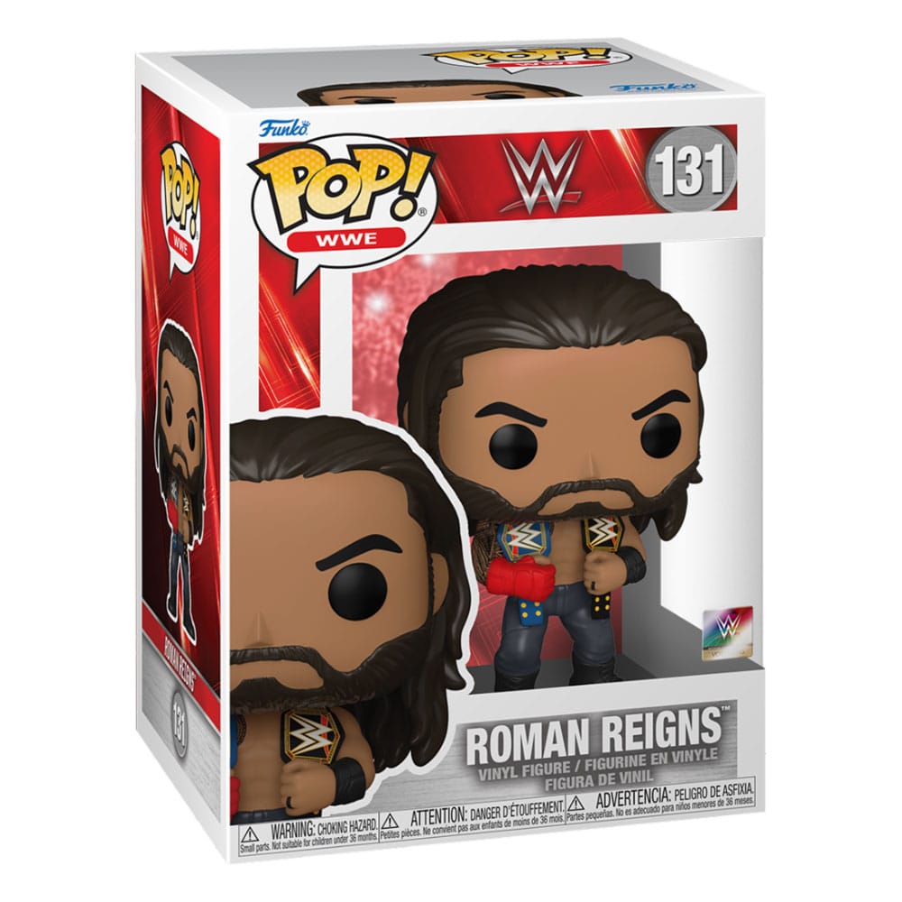 Figurină Funko POP! WWE Roman Reigns w/Belts 9 cm #131